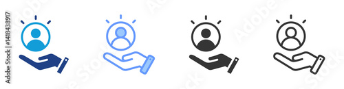 Empowerment icon set multiple style collection