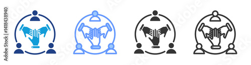 Engagement icon set multiple style collection