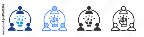 Motivation icon set multiple style collection