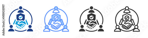 Trust icon set multiple style collection