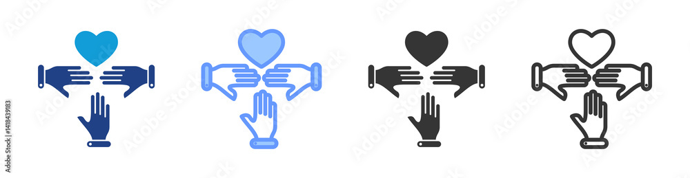 Obraz premium Empathy icon set multiple style collection
