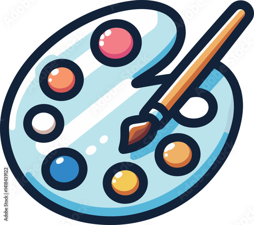筆とパレットのイラスト

