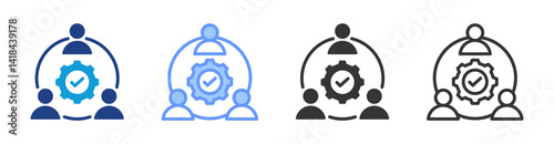 Culture icon set multiple style collection