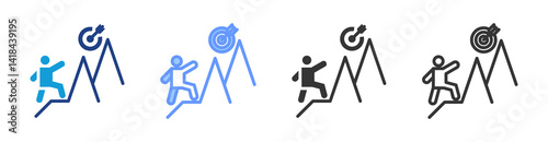 Perseverance icon set multiple style collection
