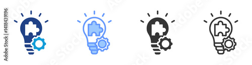 Resourcefulness icon set multiple style collection