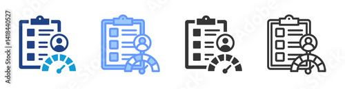 Performance Based Assessment icon set multiple style collection