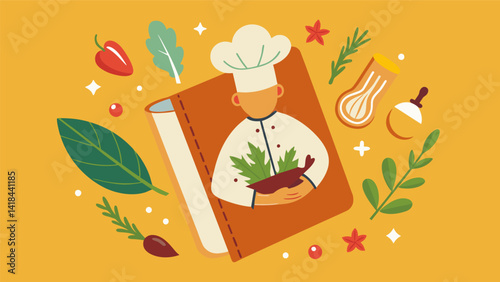 A series of intricate illustrations of herbs and es fill the pages of a chefs culinary sketchbook showing their appreciation for the small but. Vector illustration