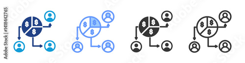 Shareholder icon set multiple style collection