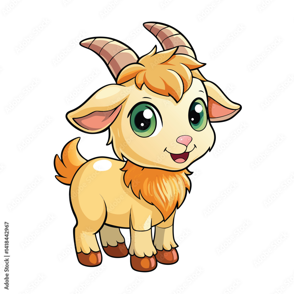 Obraz premium Cute cartoon goat