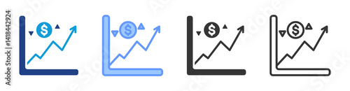 Share Price icon set multiple style collection
