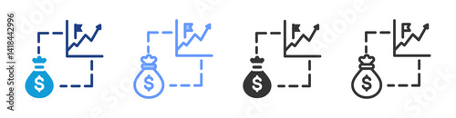 Pre Ipo Financing icon set multiple style collection