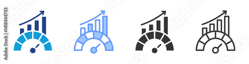 Performance Improvement icon set multiple style collection