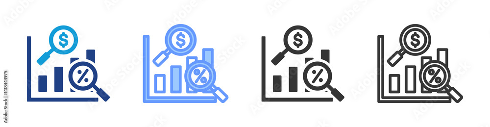 Ebitda icon set multiple style collection