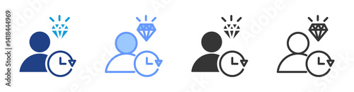 Customer Lifetime Value icon set multiple style collection