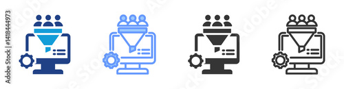 Conversion Rate icon set multiple style collection