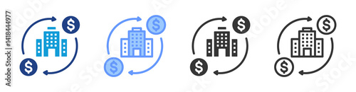 Return On Assets icon set multiple style collection