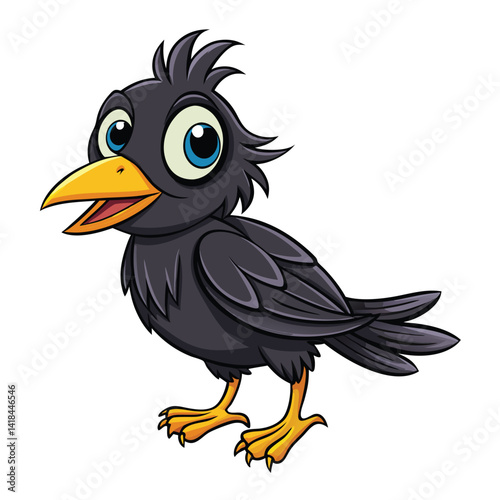 Cute cartoon crow