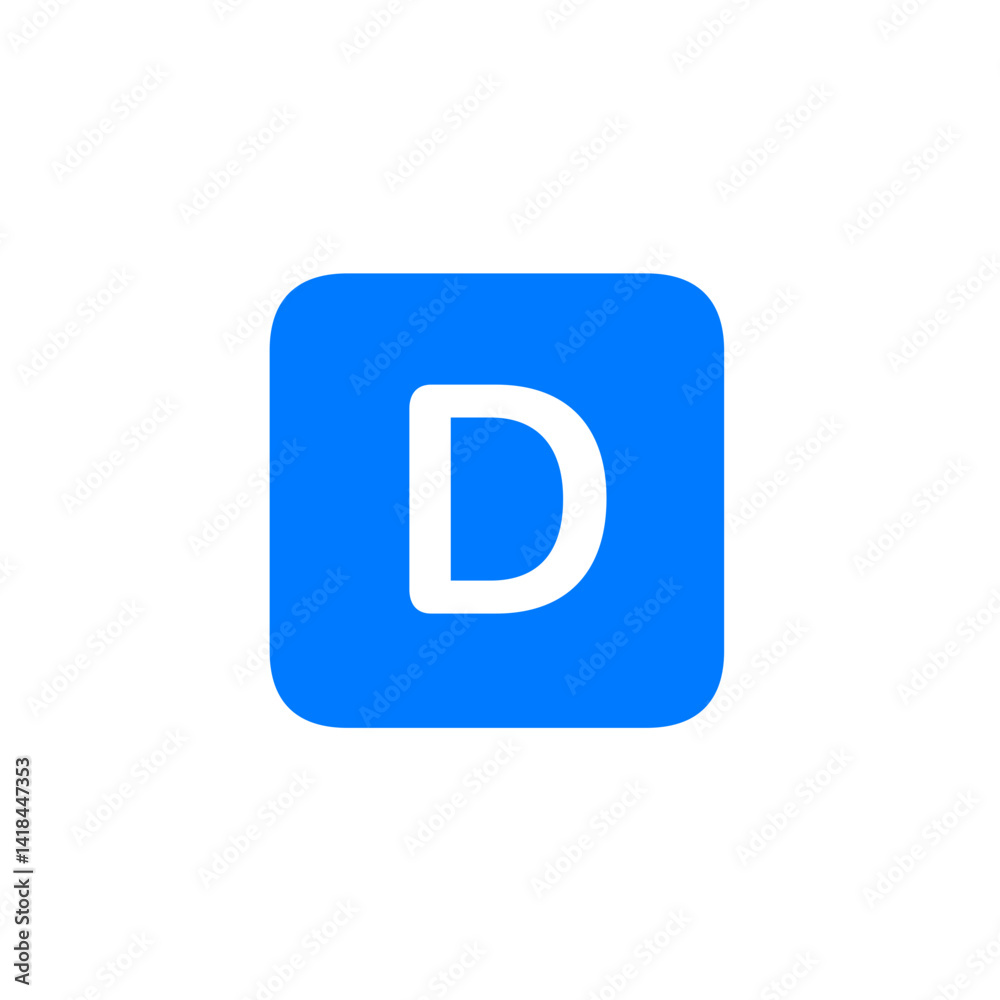 Letter D Square Filled Letter D Square Filled