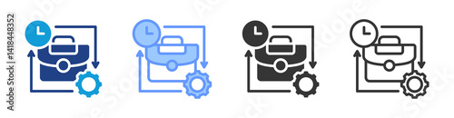 Work Experience icon set multiple style collection
