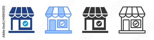 Convenience Store icon set multiple style collection