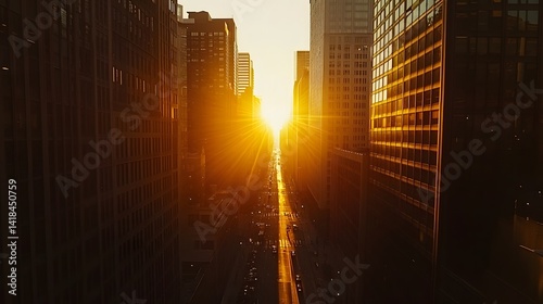 Wide cinematic view modern during photo