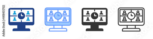Synchronous Learning icon set multiple style collection