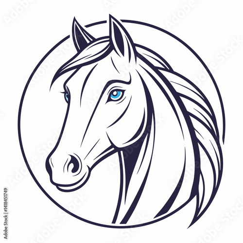 Horse head outline art
