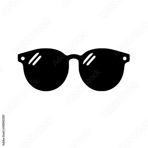 Bold Black Sunglasses Silhouette – Cool Vector for Summer Looks, Beach Vibes, and Casual Graphics