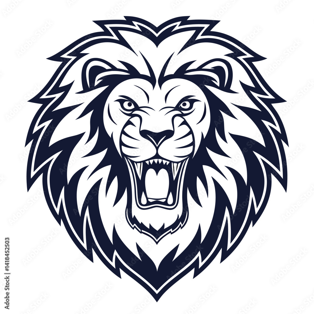 Obraz premium Roaring Lion Head Graphic