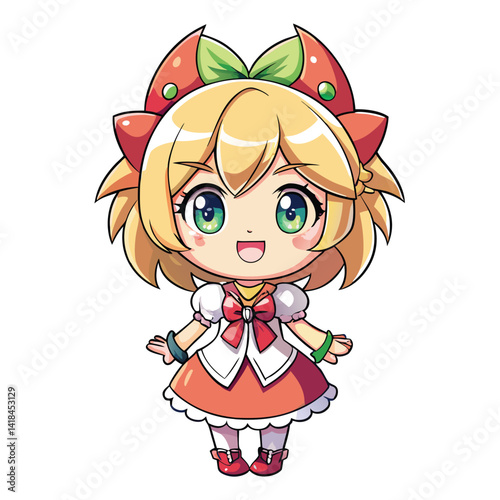 Cute anime girl in adorable outfit
