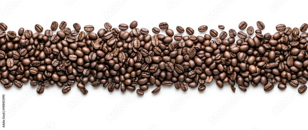 Roasted Coffee Beans: A Simple, Elegant Horizontal Line Roasted Coffee Beans: A Simple, Elegant Horizontal Line