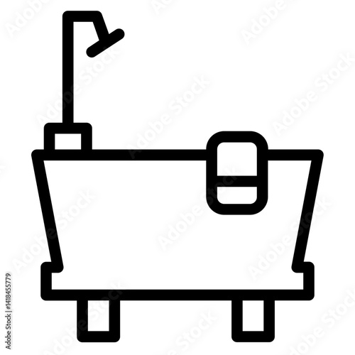 Bathroom Hot Tub Line Icon