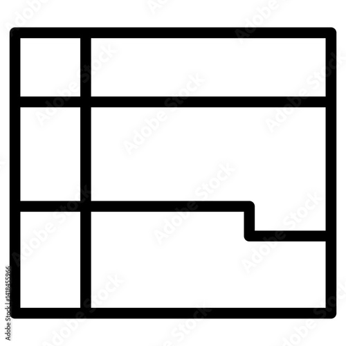 Map Planning Urbain Line Icon