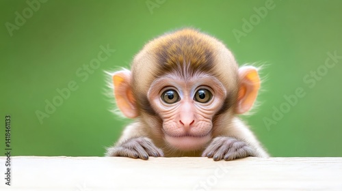 Cute baby monkey portrait