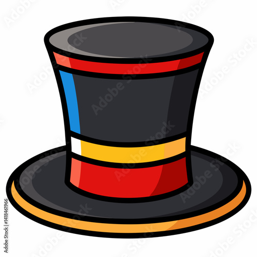 top hat illustration isolated on transparent background