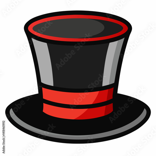 top hat illustration isolated on transparent background