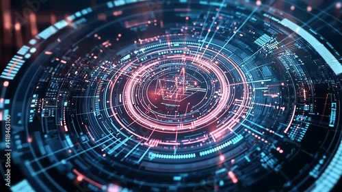 Wallpaper Mural Abstract Technology Background with Glowing Light Effect and Futuristic Design Torontodigital.ca