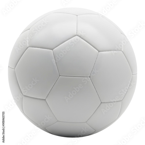 Glossy White Soccer Ball Isolated