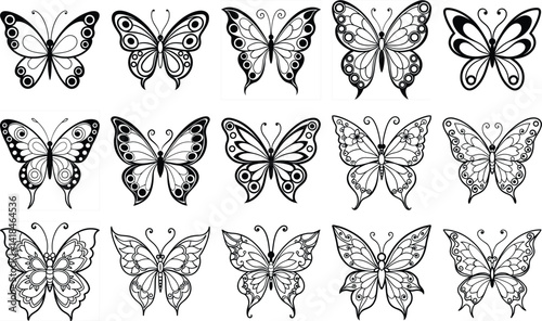 Black and White Butterfly Patterns
