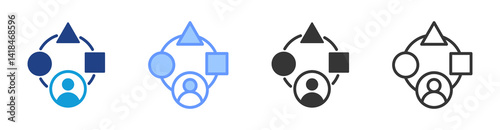 Capabilities icon set multiple style collection