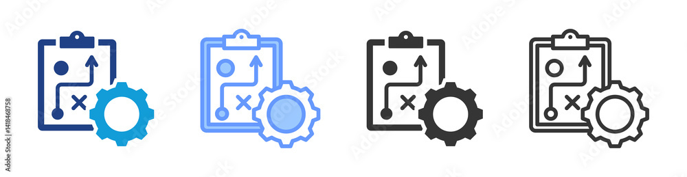 Strategic Plan icon set multiple style collection Strategic Plan icon set multiple style collection
