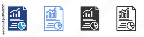 Metrics icon set multiple style collection