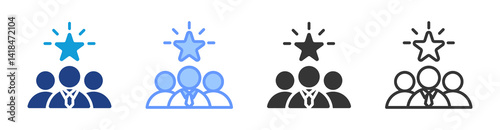Leadership icon set multiple style collection