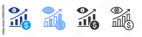 Vision icon set multiple style collection