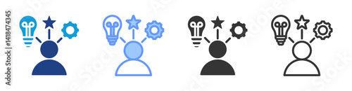 Experience icon set multiple style collection