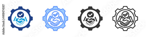 Strategic Partners icon set multiple style collection