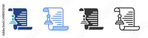 Notaries icon set multiple style collection