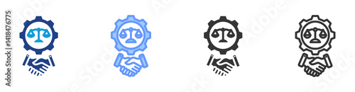 Paralegal Services icon set multiple style collection