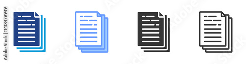 Document Templates icon set multiple style collection