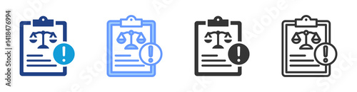 Lawsuits icon set multiple style collection